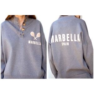 EllandEmm Marbella Pullover; Quarter Button Stand Neck - Womens Medium